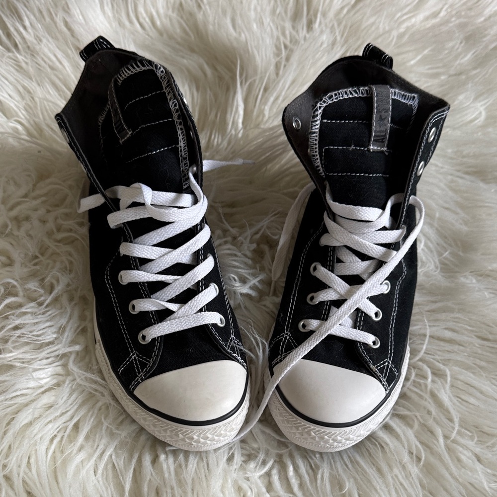 Converse Black and White High-Top Sneakers- size 38.5- never worn and new
